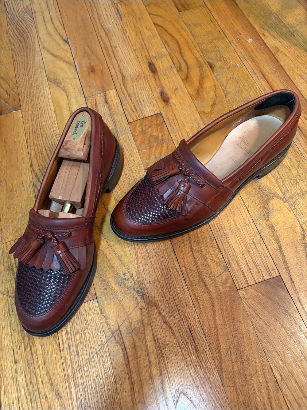 Allen Edmonds Men's Tassel Penny Loafers in Cognac Brown